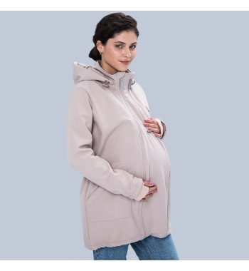 Слінгокуртка, куртка для вагітних Softshell 4 в 1 Бежева